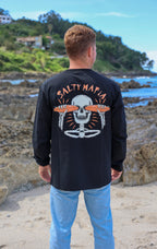 Camiseta de surf de manga larga Salty Mafia con diseño gráfico original