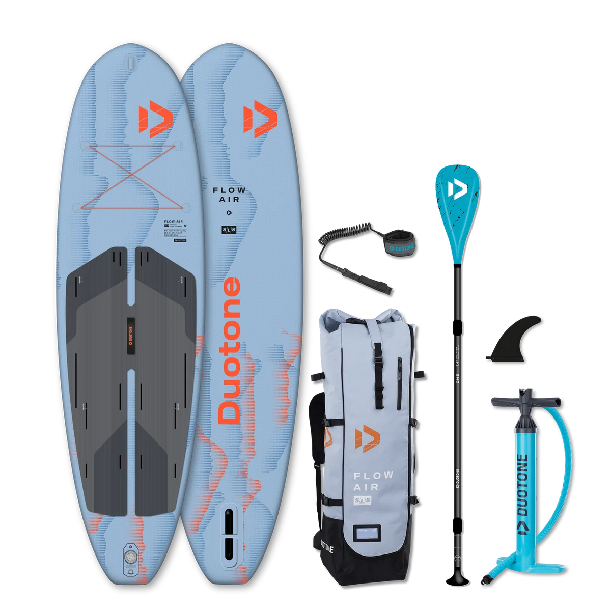 Pack de paddle surf hinchable de touring Duotone Flow Air SLS con remo y accesorios