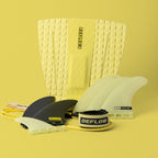 Grip de surf de tres piezas Deflow 3 Piece Pop Acid Lemon Traction Pad en color amarillo ácido