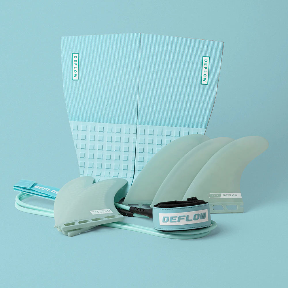 Grip de surf de dos piezas Deflow 2 Piece II Mint Traction Pad en color verde menta