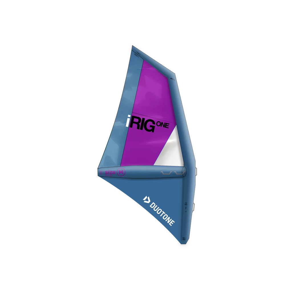 Aparejo inflable de windsurf Duotone iRIG One en color Steel Blue y Berry