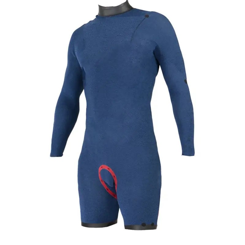 Traje de neopreno shorty de manga corta para hombre 2/2mm Soöruz Fighter Chest Zip color azul