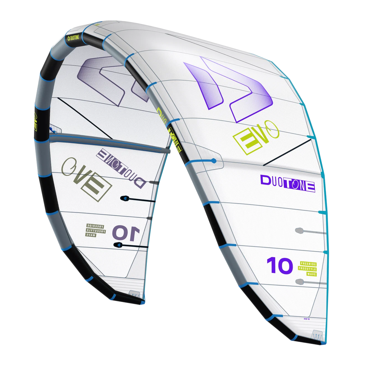 Cometa de kitesurf Duotone Evo 2026 edición sostenible Concept Blue con tejidos no teñidos