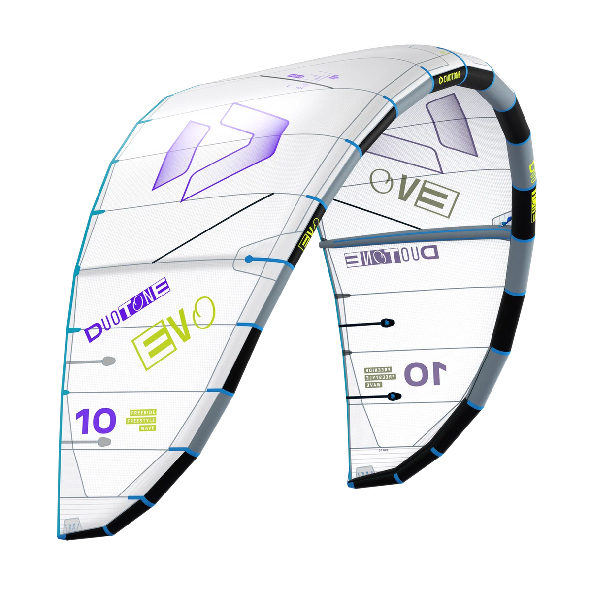 Cometa de kitesurf Duotone Evo 2026 edición sostenible Concept Blue con tejidos no teñidos