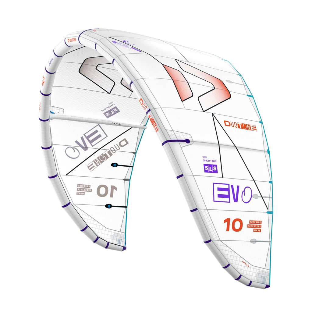 Cometa de kitesurf Duotone Evo SLS 2026 edición Concept Blue sin tinte Undyed