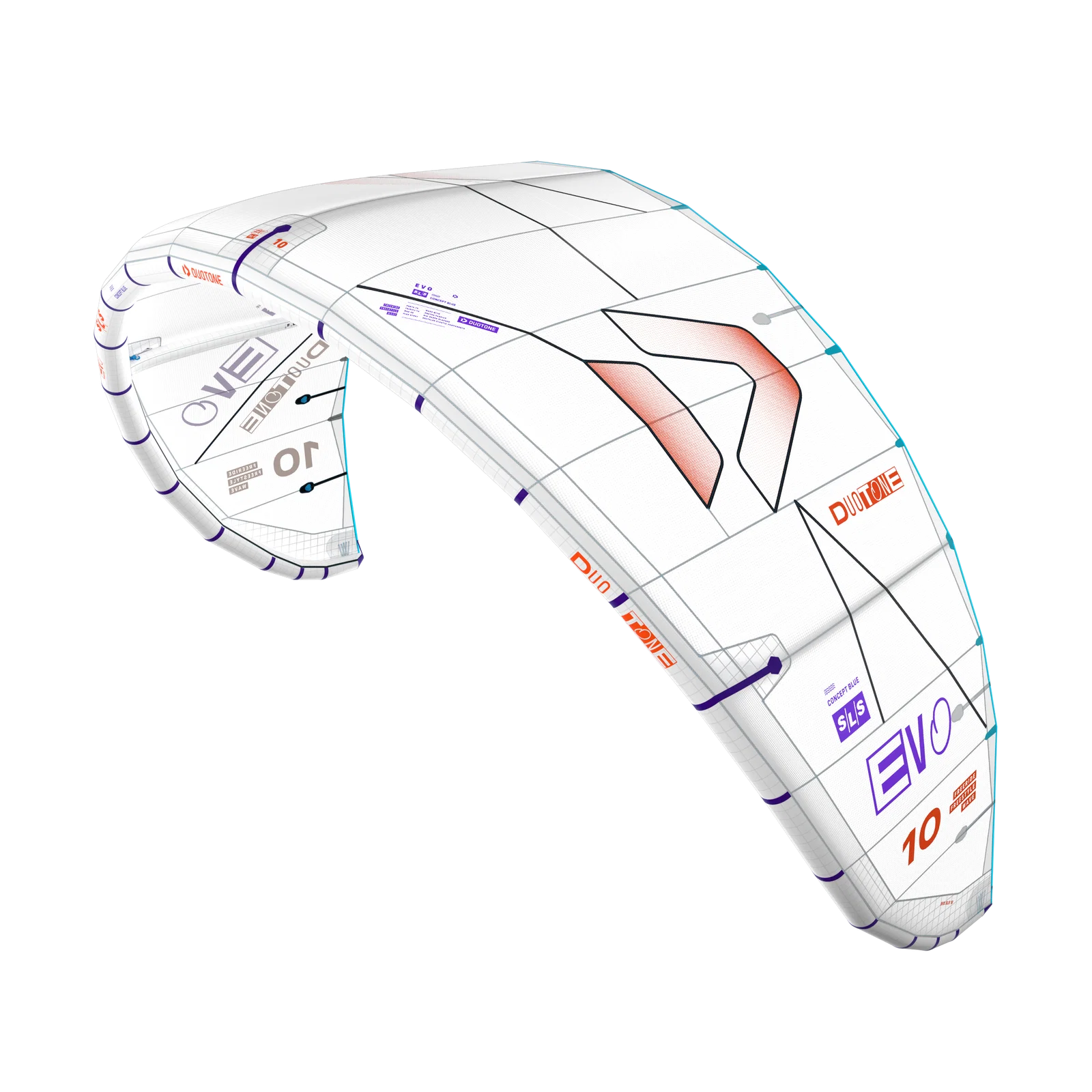 Cometa de kitesurf Duotone Evo SLS 2026 edición Concept Blue sin tinte Undyed