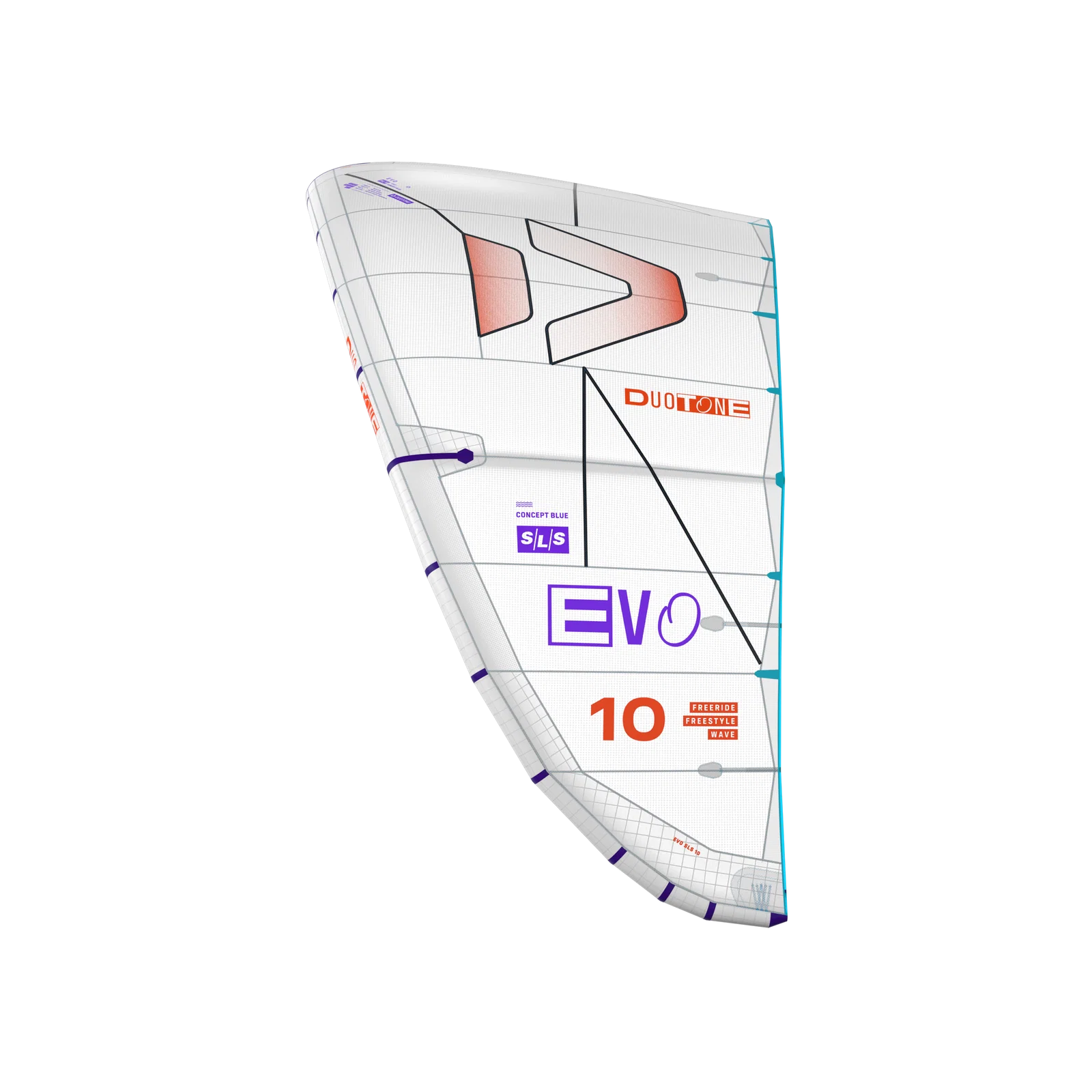 Cometa de kitesurf Duotone Evo SLS 2026 edición Concept Blue sin tinte Undyed