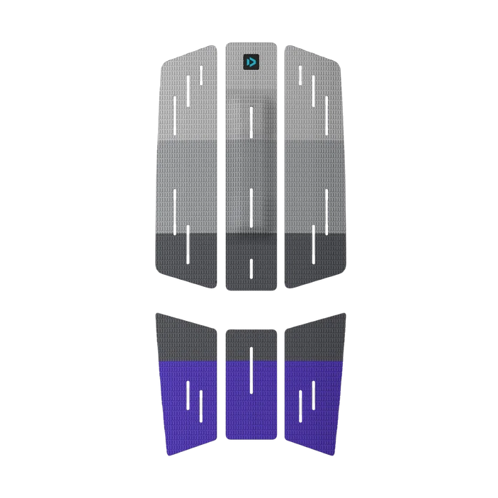 Set de grip antideslizante delantero de 3 piezas Duotone Traction Pad Front 2027 en color Gray Purple