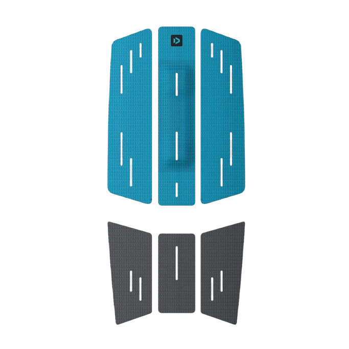Set de grip antideslizante delantero de 3 piezas Duotone Traction Pad Front 2027 en color Gray Turquoise