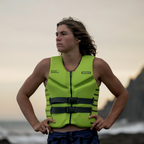 Chaleco salvavidas homologado 50N ION Booster Vest Front Zip en color verde lima