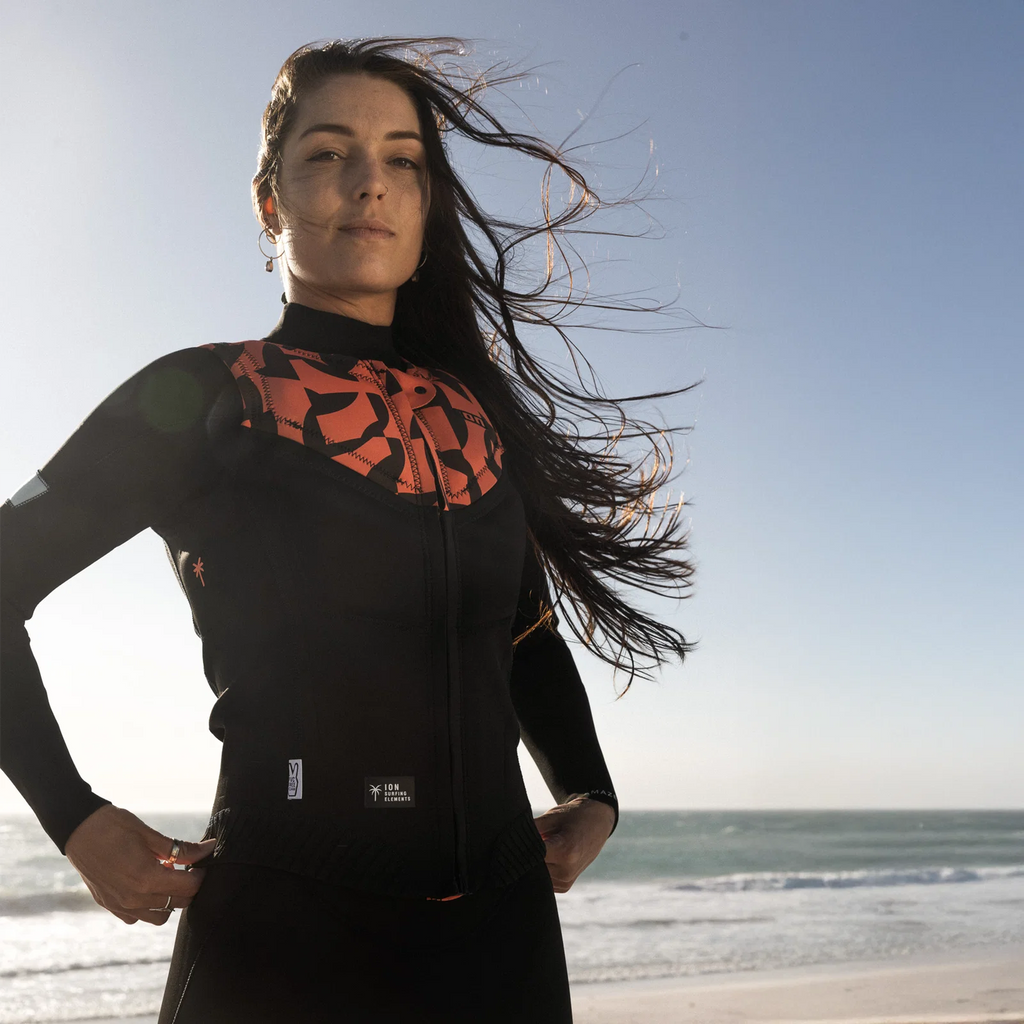Chaleco de impacto para mujer ION Ivy Vest Front Zip en color coral Tiger Coral