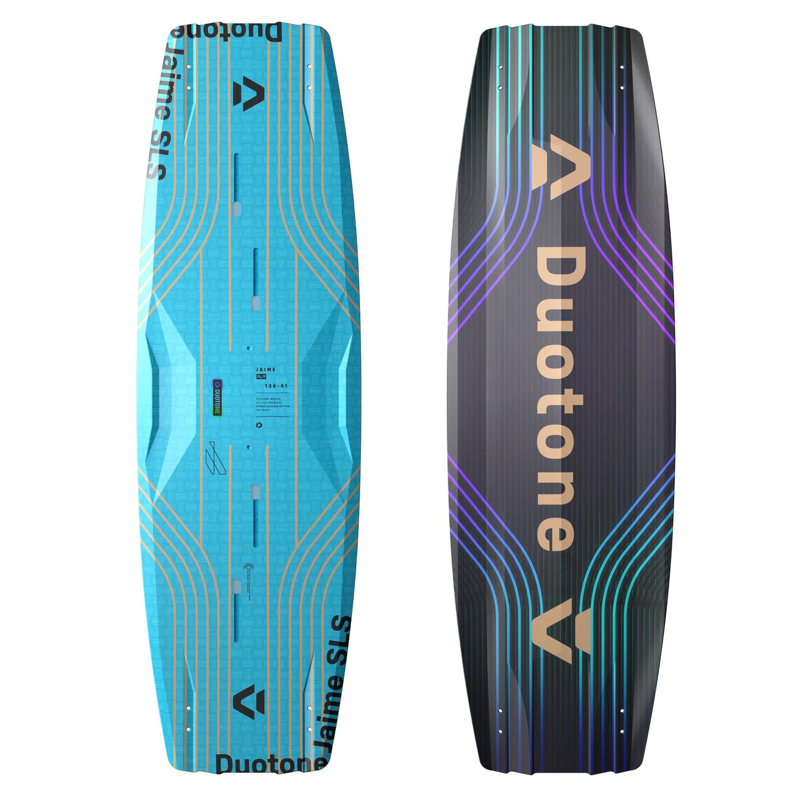 Tabla de kitesurf twintip Duotone Jaime SLS 2026 vista superior del deck