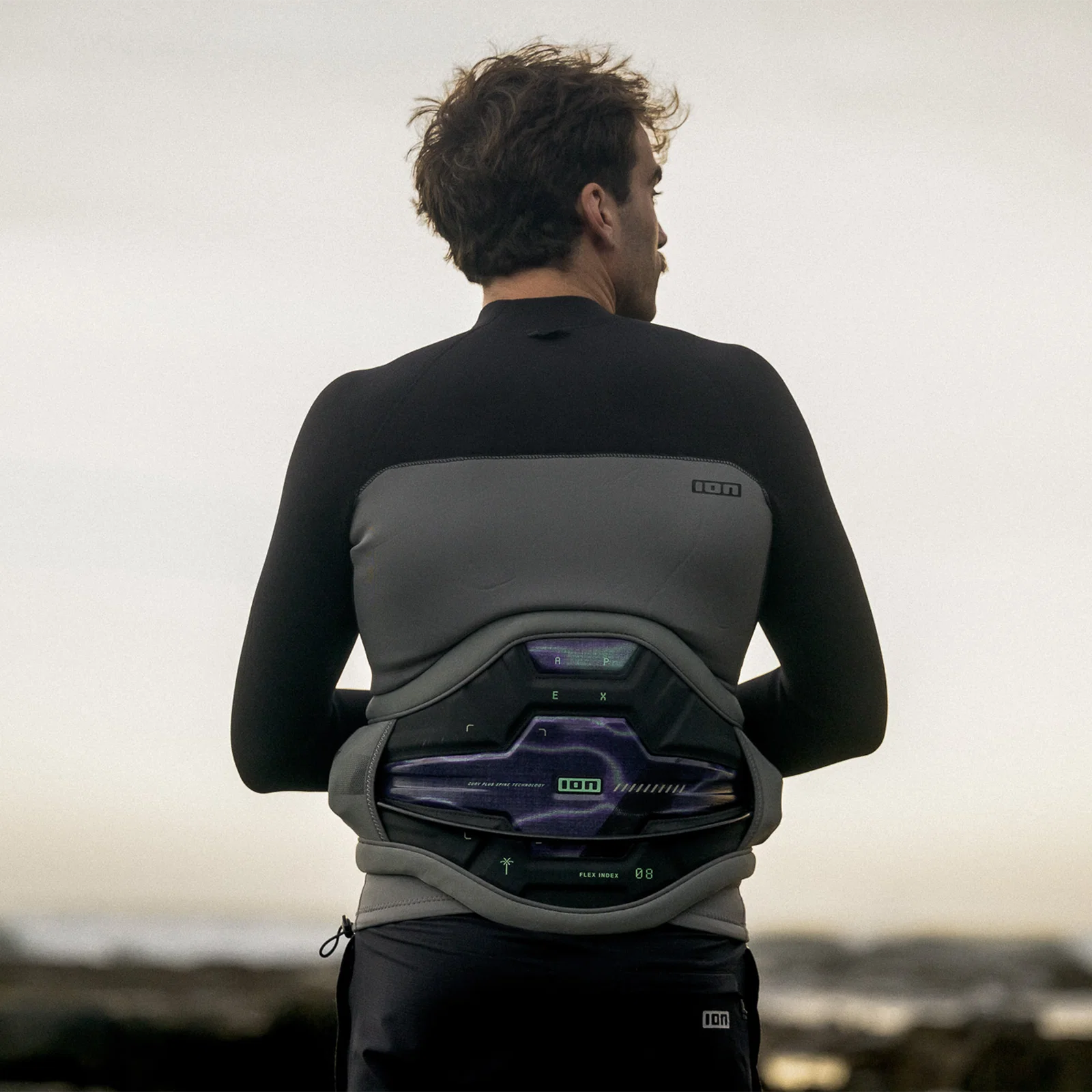 Arnés de kitesurf para hombre ION Apex 2025 color Sage Grey