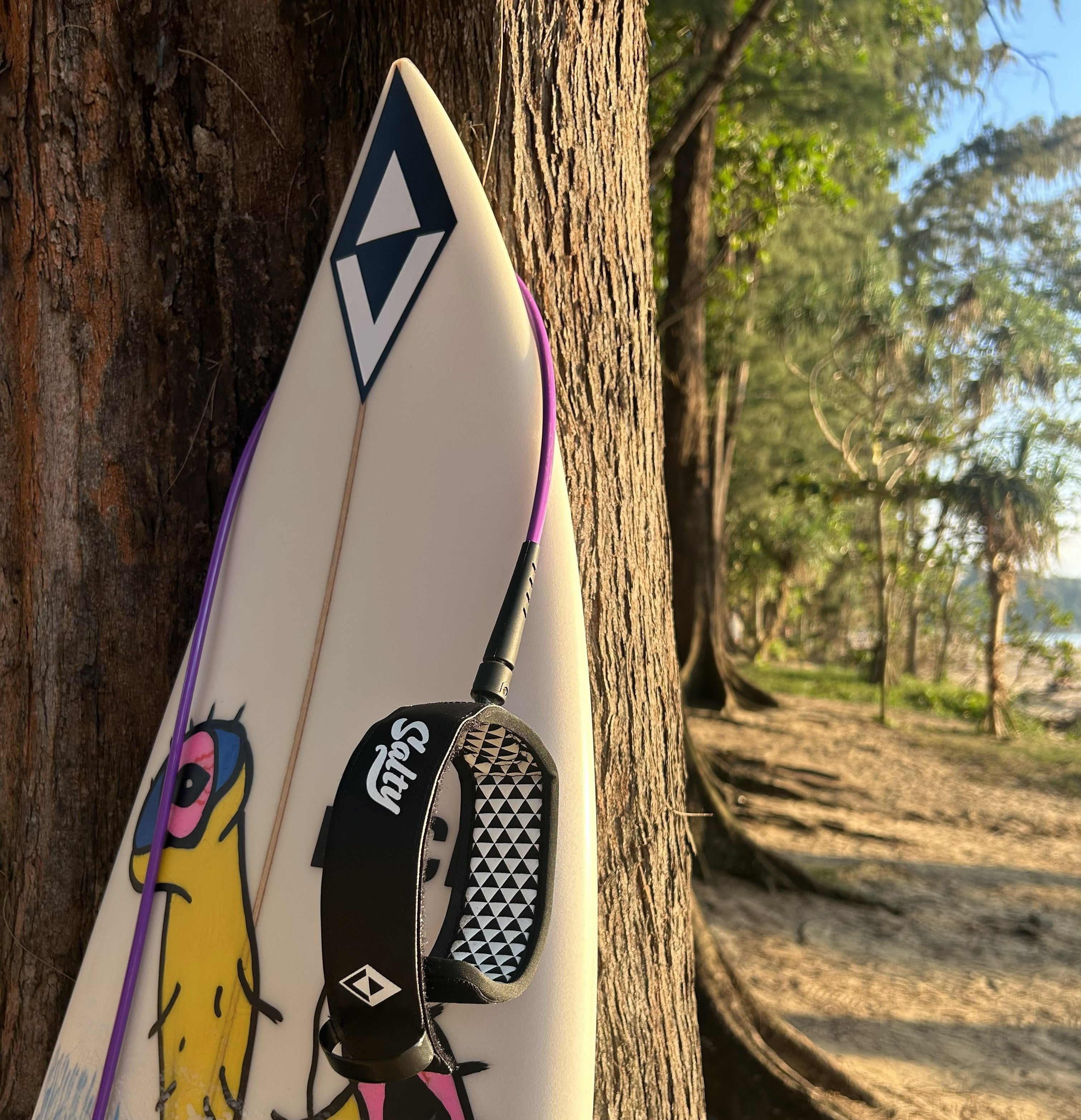 Leash de surf ultraligero Salty Ultra Light de 6 pies para tablas shortboard