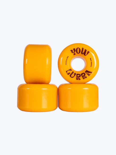Juego de 4 ruedas de surfskate YOW Lurra Mustard de 60 milímetros y dureza 80A