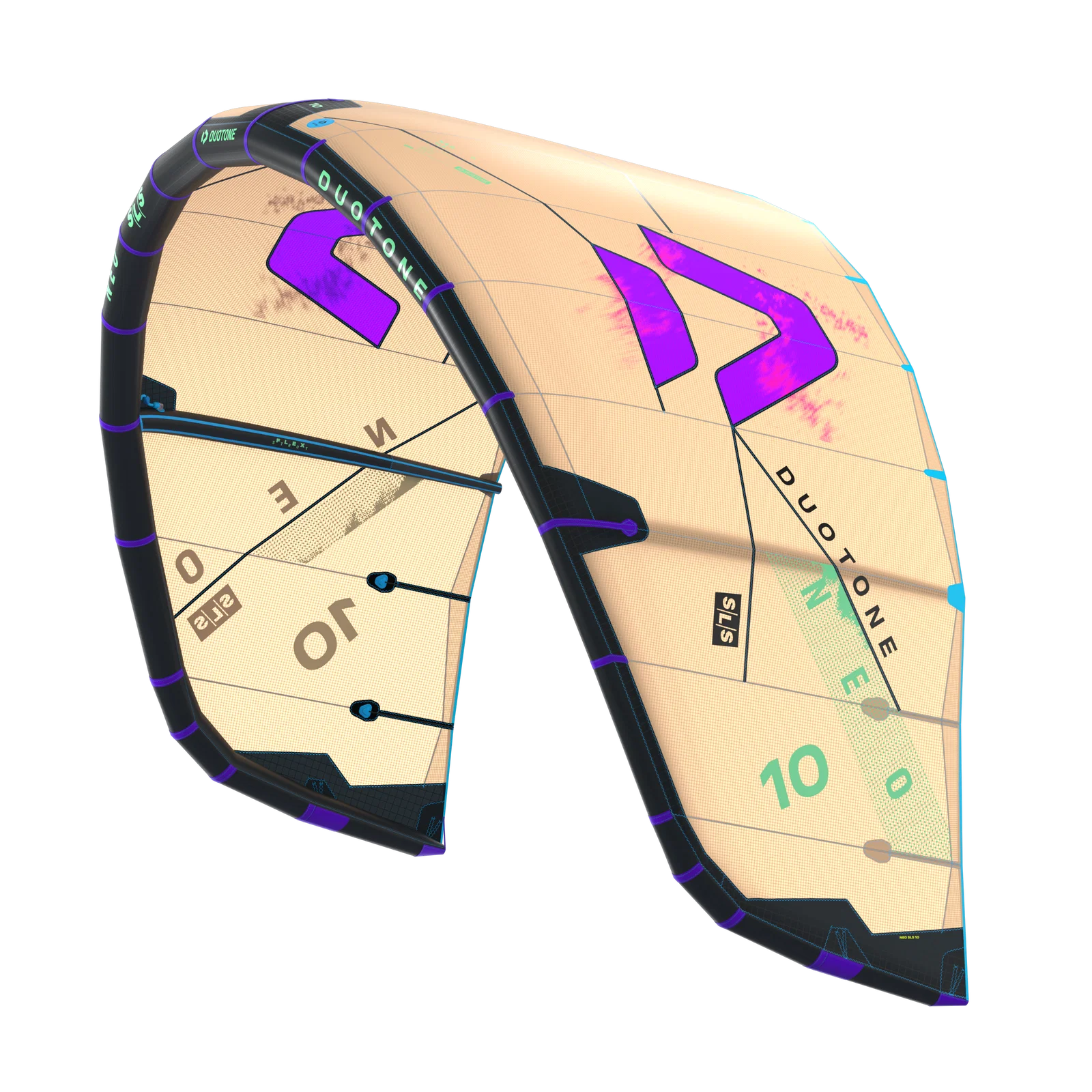 Cometa de kitesurf Duotone Neo SLS 2026 color Sand y Purple