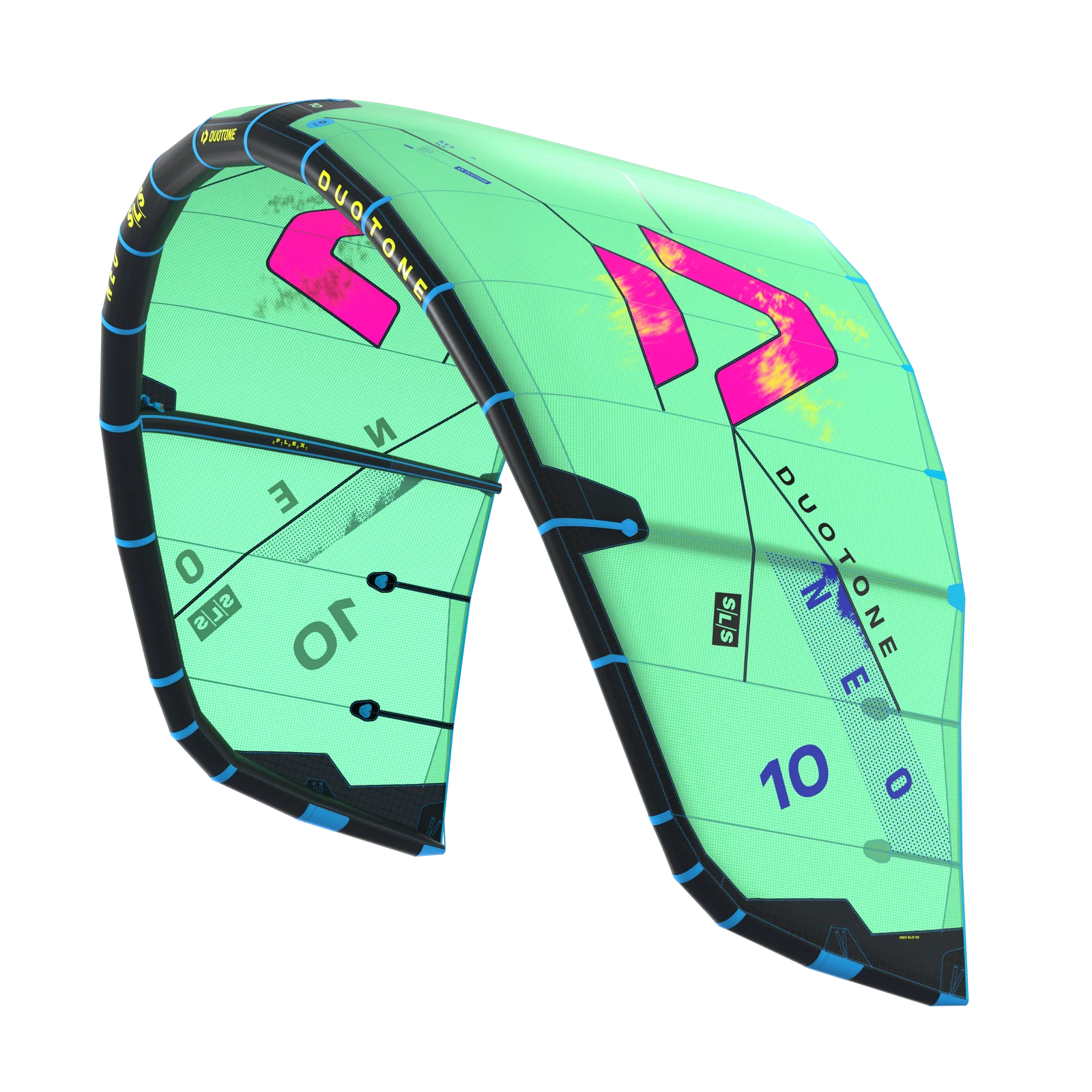 Cometa de kitesurf de olas Duotone Neo SLS 2026 color verde y rosa Green Pink
