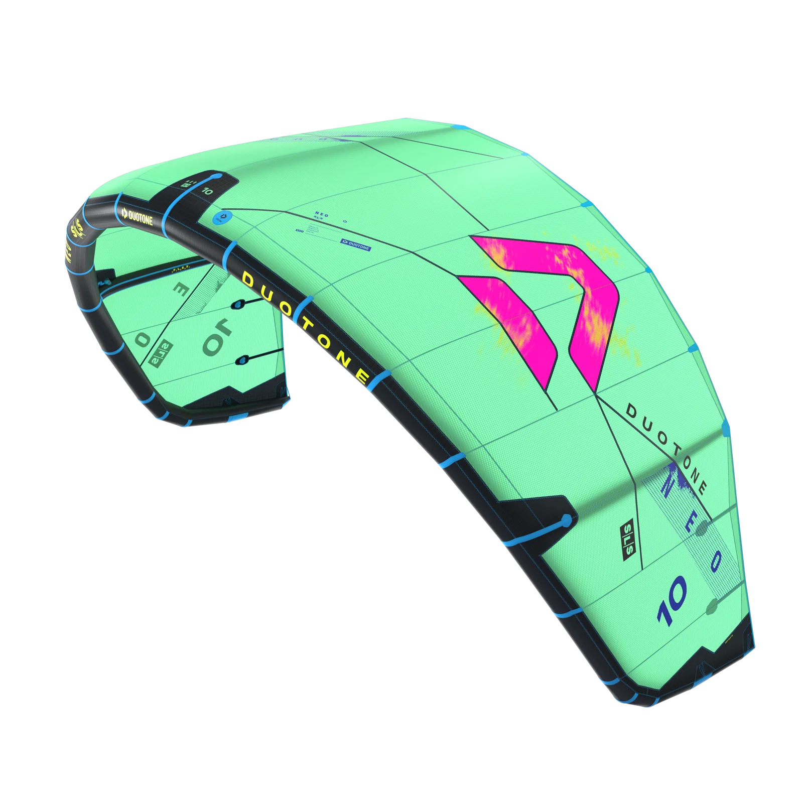 Cometa de kitesurf de olas Duotone Neo SLS 2026 color verde y rosa Green Pink