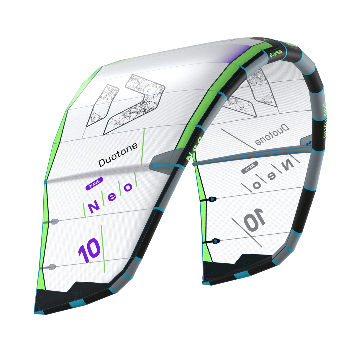 Cometa de kitesurf para olas Duotone Neo 2027 en color Undyed / Lime-Green