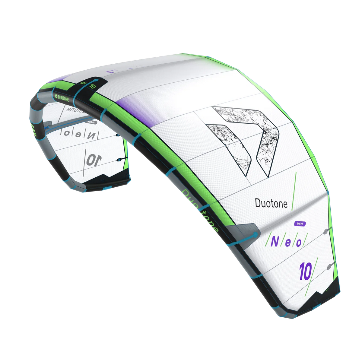 Cometa de kitesurf para olas Duotone Neo 2027 en color Undyed / Lime-Green