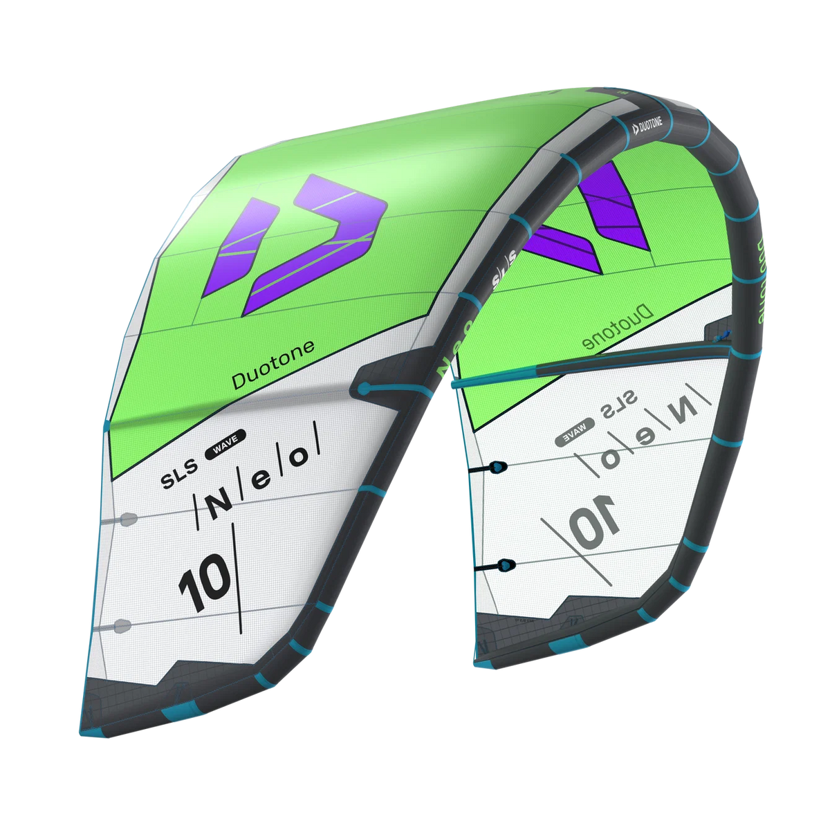 Cometa de kitesurf para olas Duotone Neo SLS 2027 en color Light Lime / Undyed