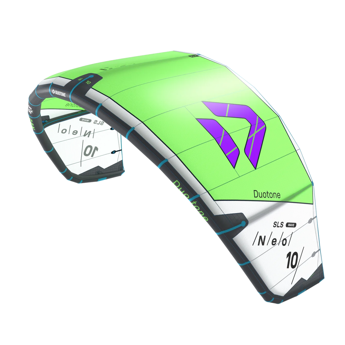 Cometa de kitesurf para olas Duotone Neo SLS 2027 en color Light Lime / Undyed