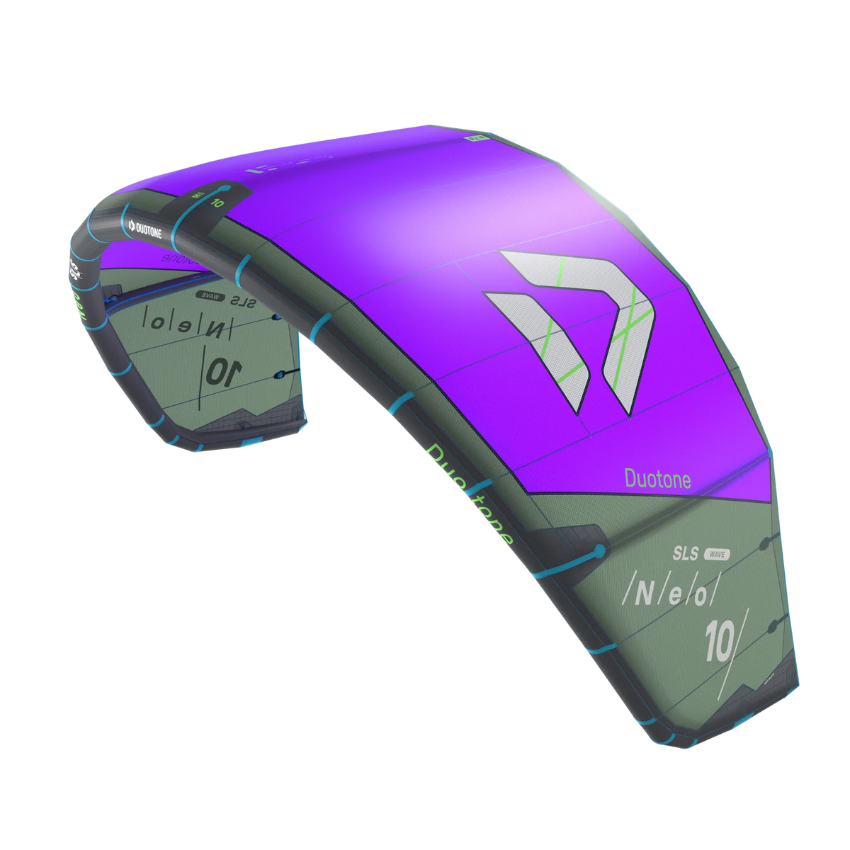 Cometa de kitesurf para olas Duotone Neo SLS 2027 en color Purple / Off-Green