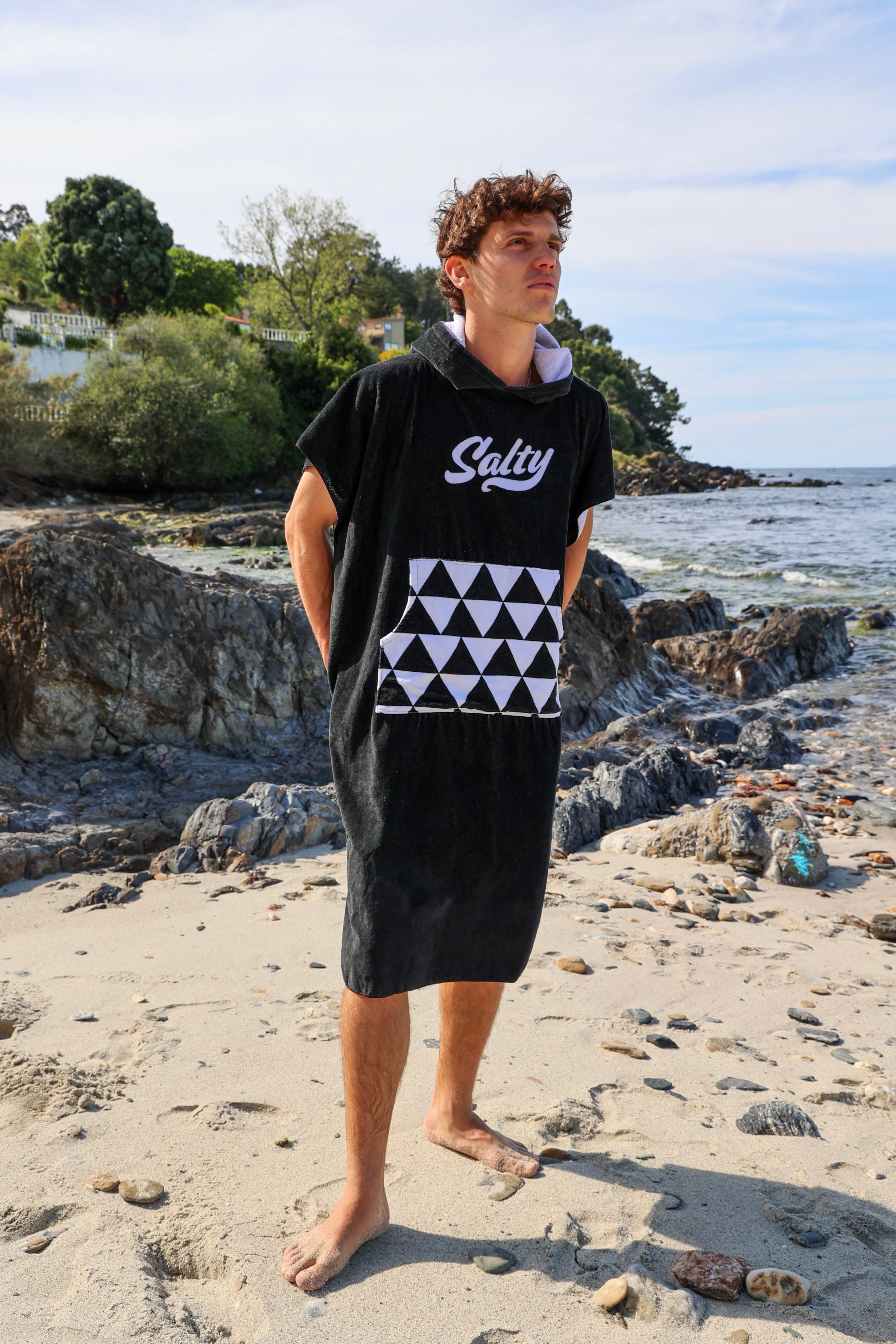 Poncho de surf cambiador Salty con capucha y bolsillo delantero
