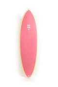 Tabla de surf Indio Surfboards Racer 5'8 en colores crema y rosa flamingo