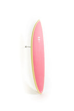 Tabla de surf Indio Surfboards Racer 5'8 en colores crema y rosa flamingo