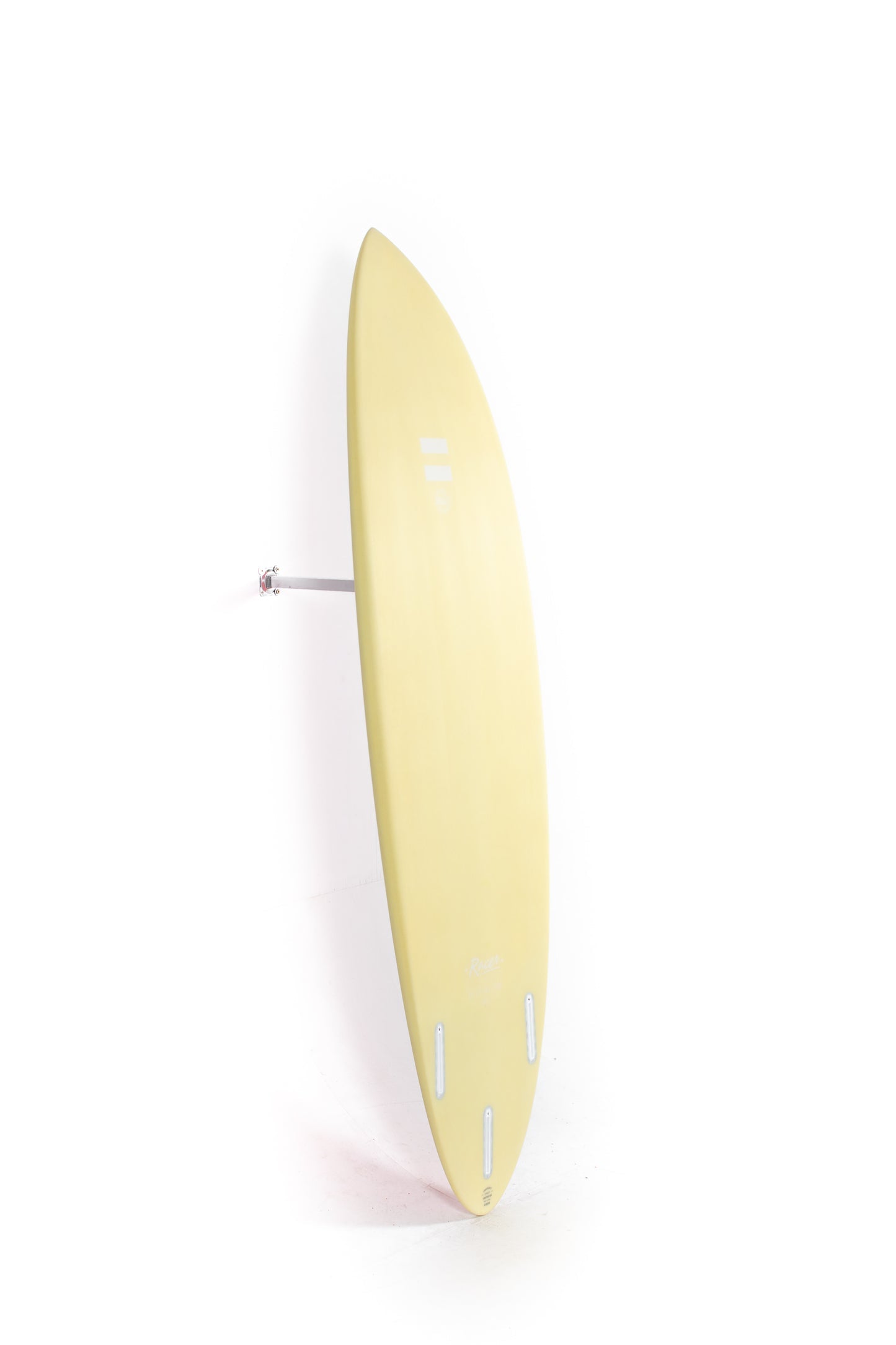 Tabla de surf Indio Surfboards Racer 5'8 en colores crema y rosa flamingo