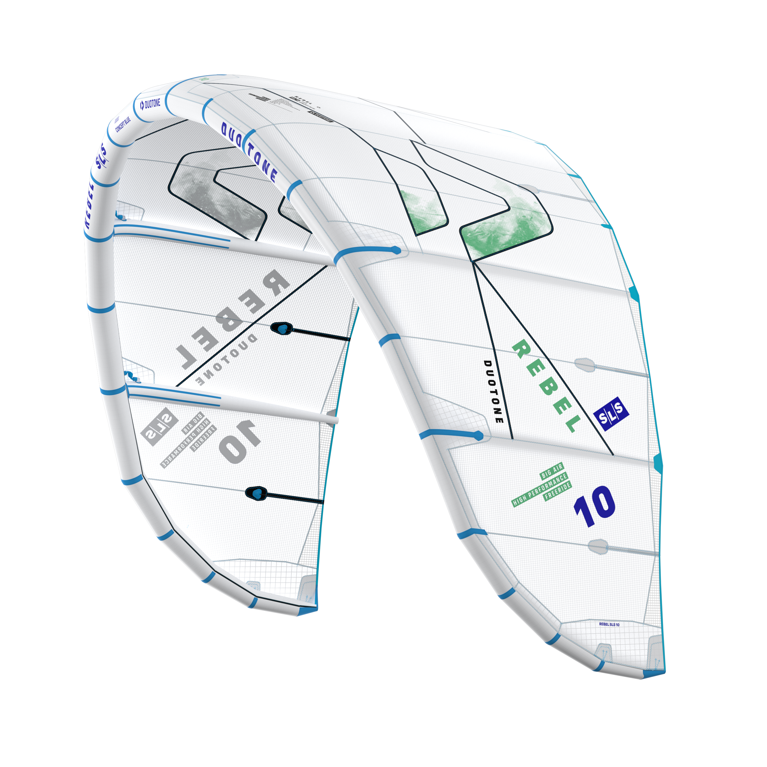 Cometa de Kitesurf Duotone Rebel SLS Concept Blue 2026 Undyed