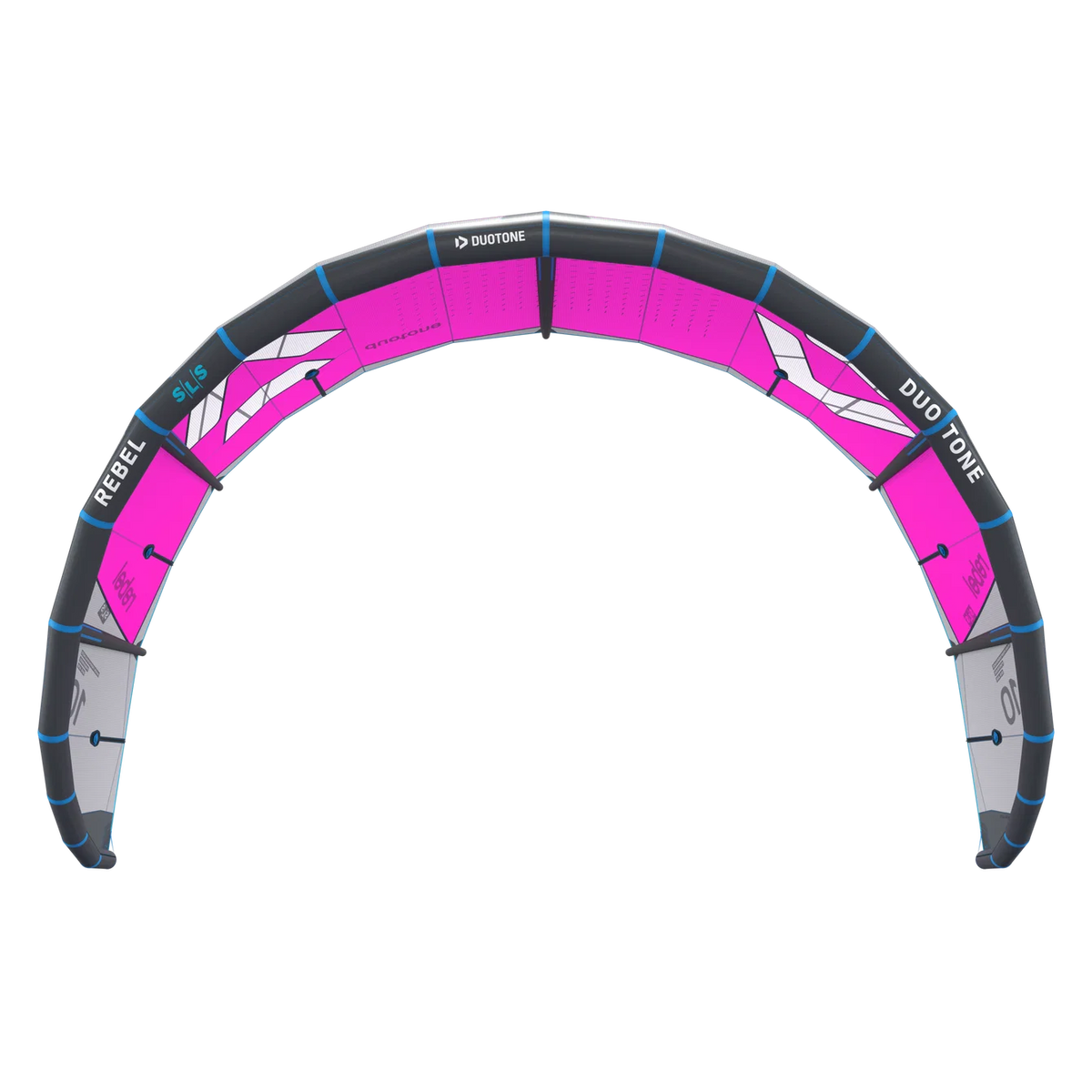 Cometa de kitesurf Duotone Rebel SLS 2027 en color Pink Purple vista frontal