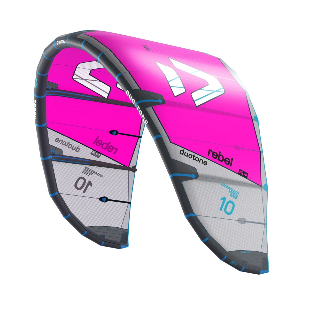 Cometa de kitesurf Duotone Rebel SLS 2027 en color Pink Purple vista frontal
