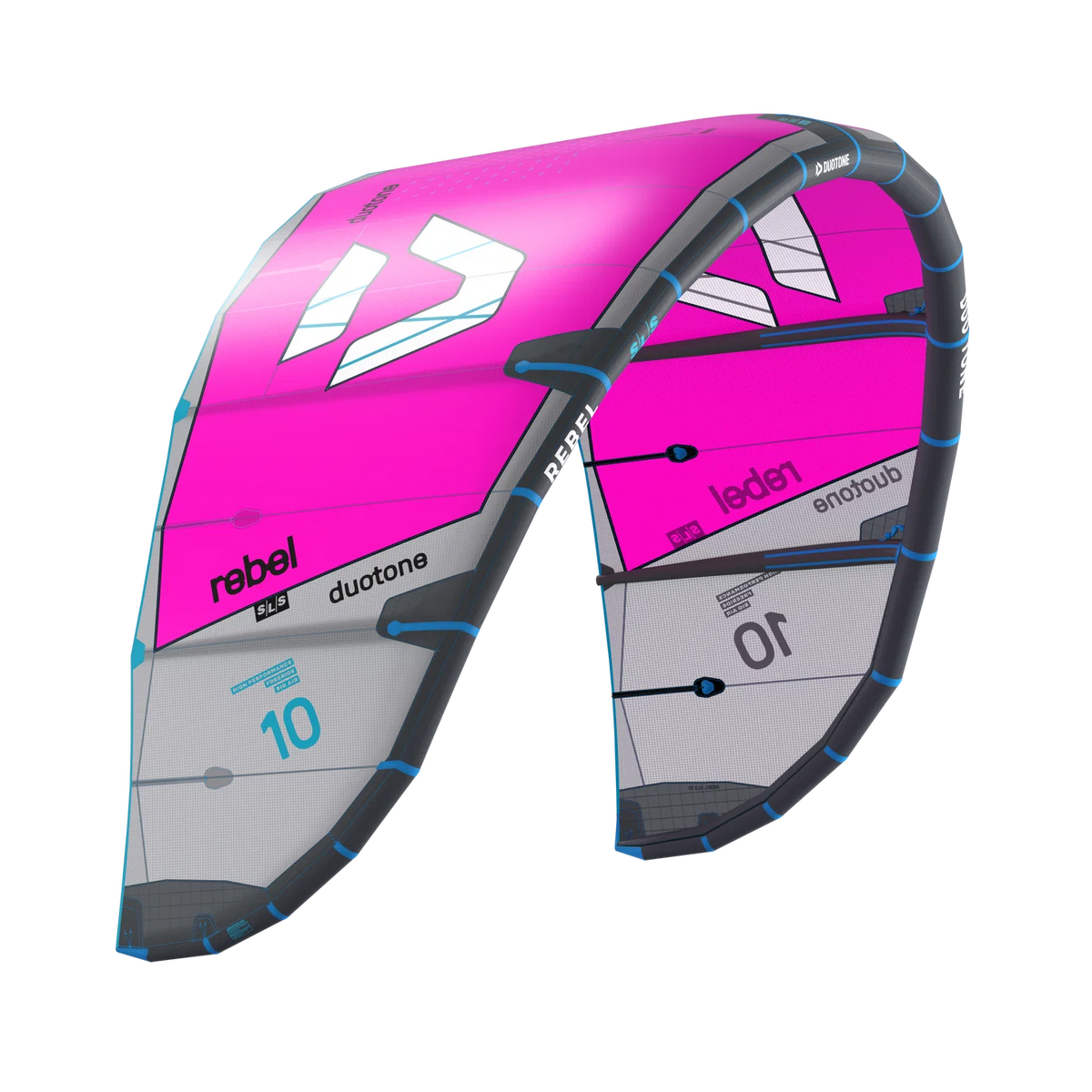 Cometa de kitesurf Duotone Rebel SLS 2027 en color Pink Purple vista frontal