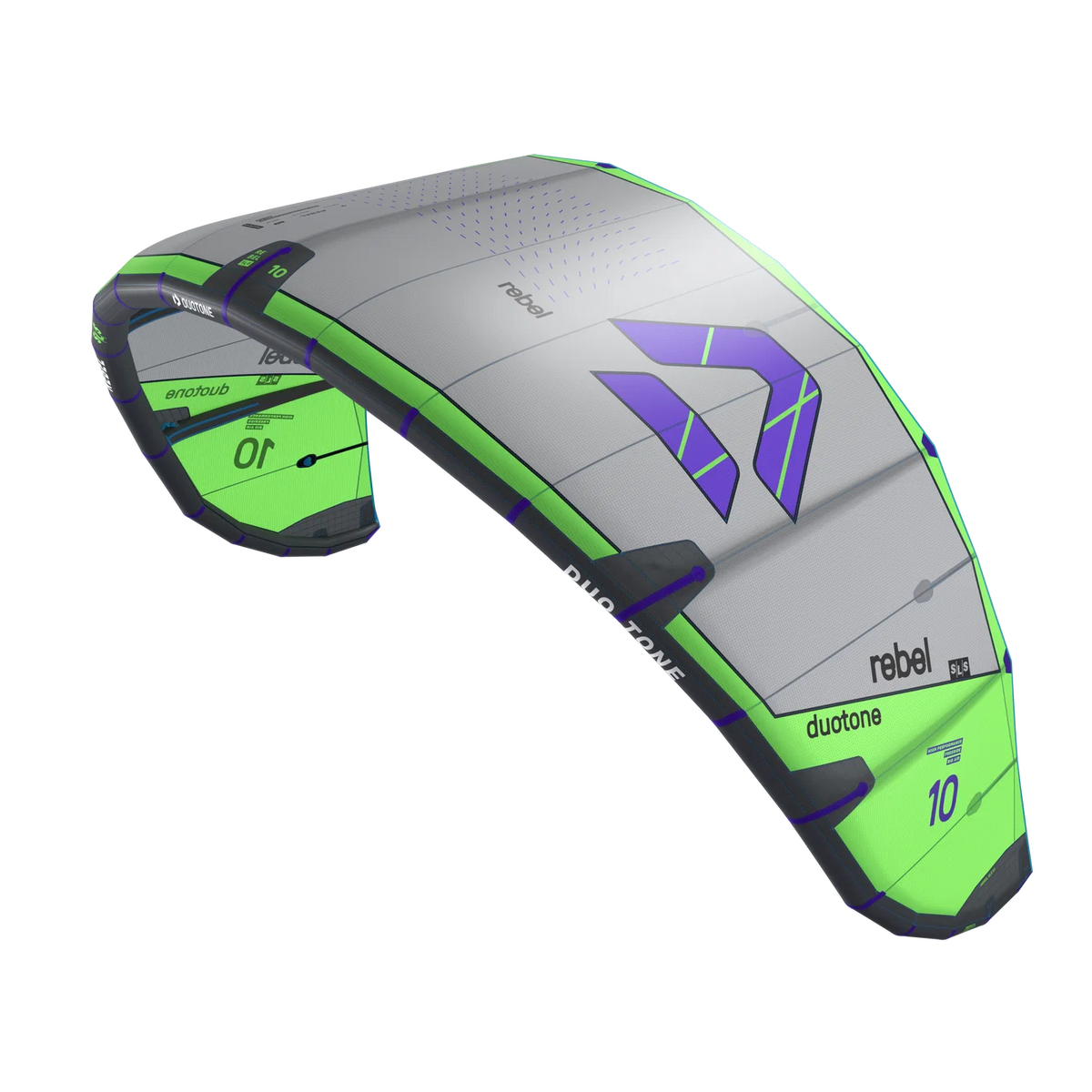 Cometa de kitesurf Duotone Rebel SLS 2027 en color Gray Light Lime 