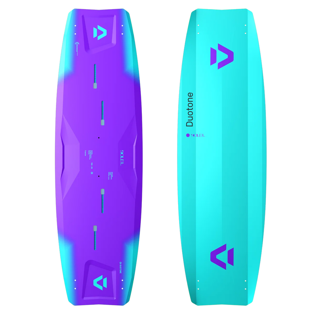 Tabla de kitesurf twintip Duotone Soleil Concept Blue 2027 con construcción ecológica de fibra de lino