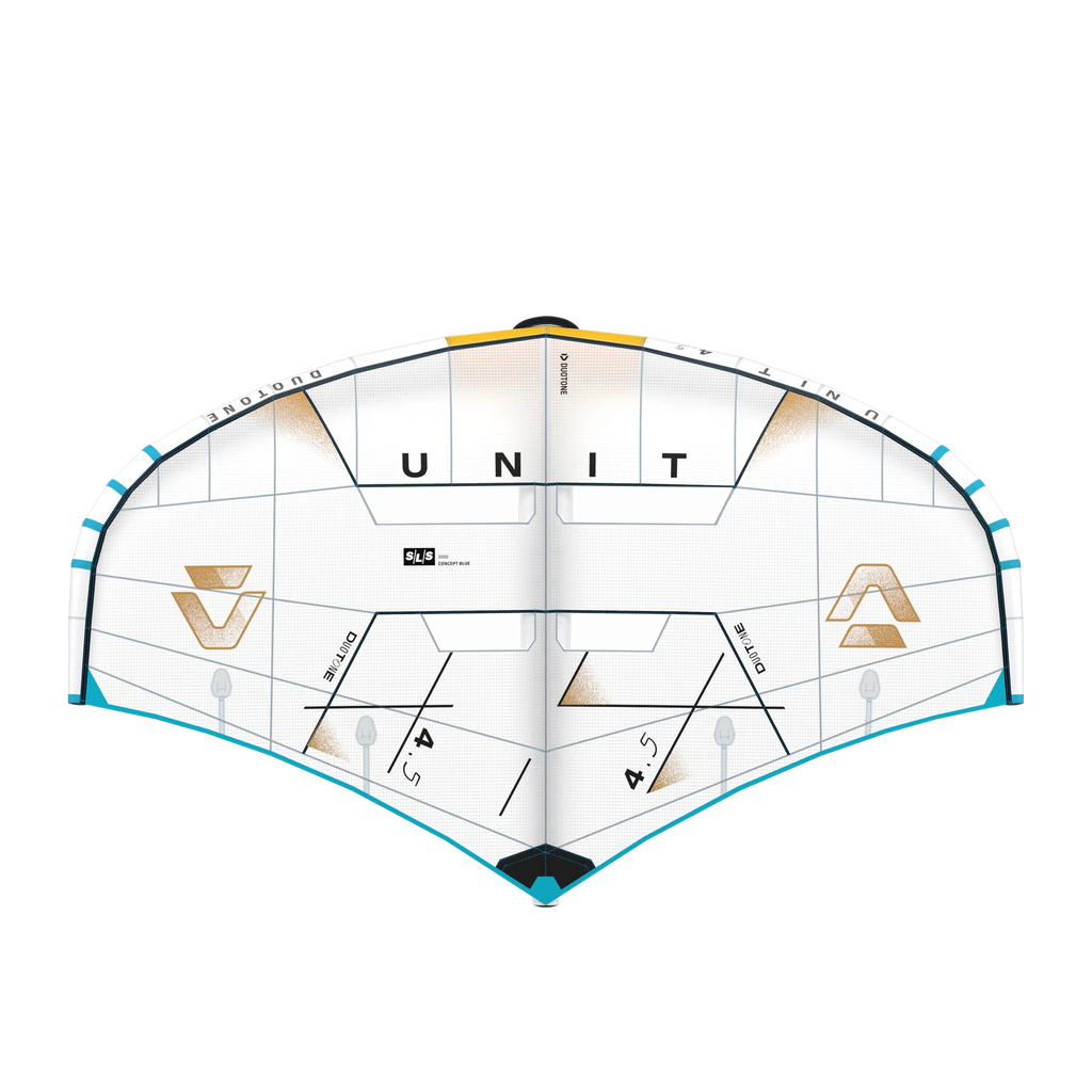 Ala de wing foil Duotone Unit SLS 2026 Concept Blue Undyed vista frontal