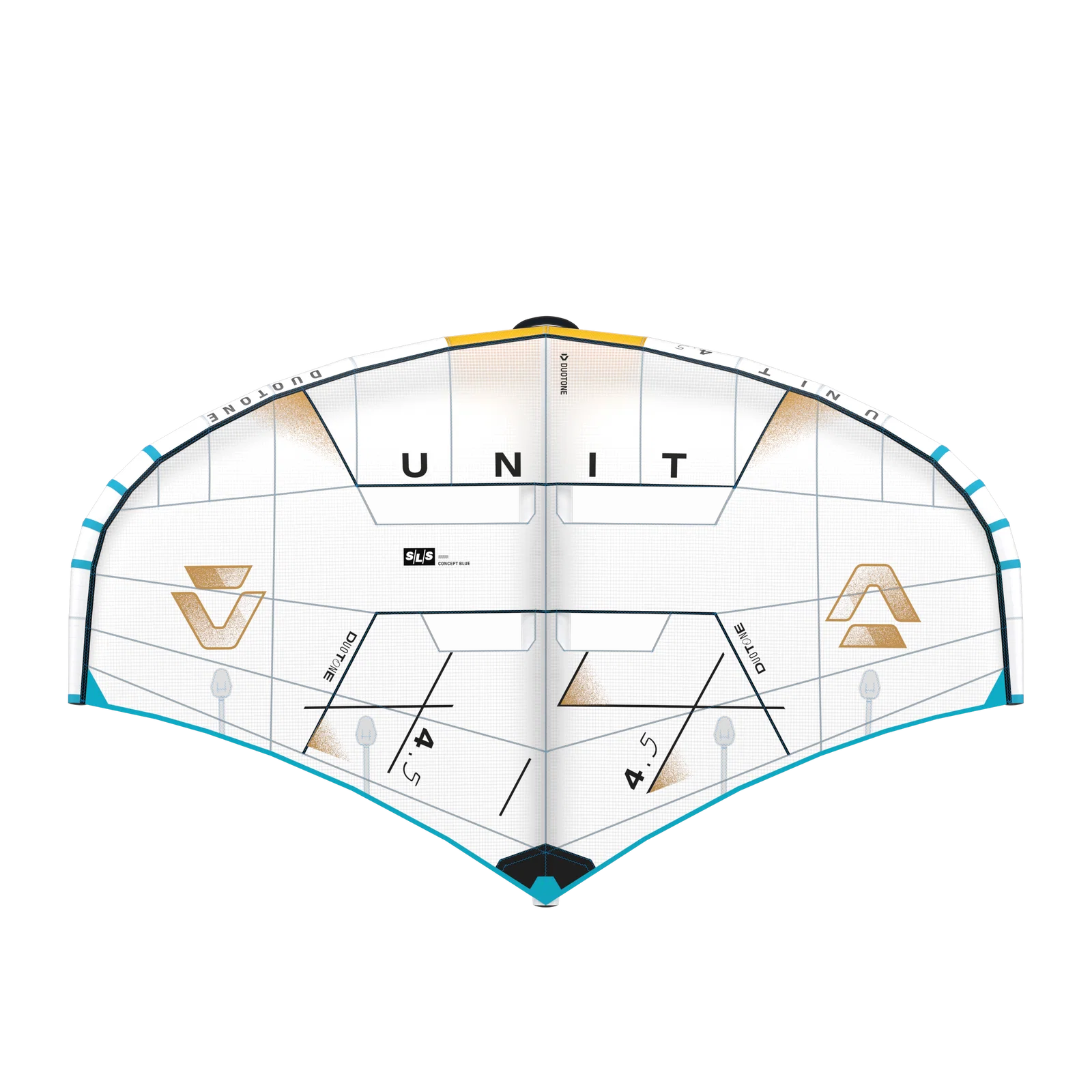 Ala de wing foil Duotone Unit SLS 2026 Concept Blue Undyed vista frontal