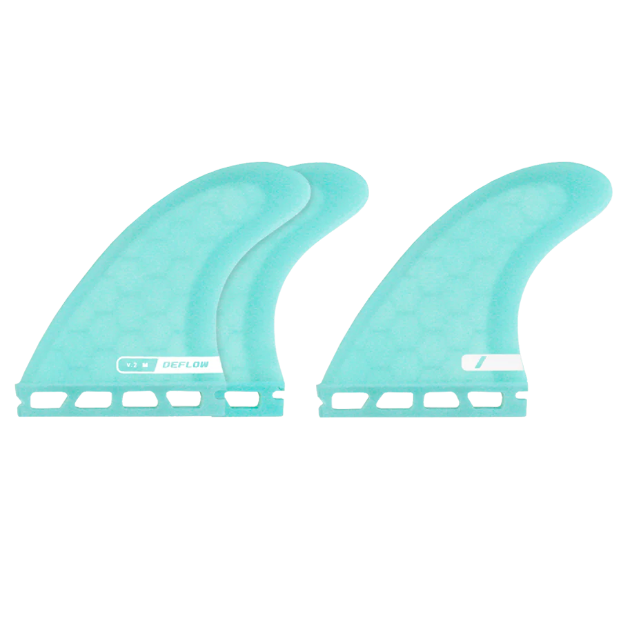 Juego de quillas de surf Deflow V2 Mint Thruster con sistema de fijación Futures