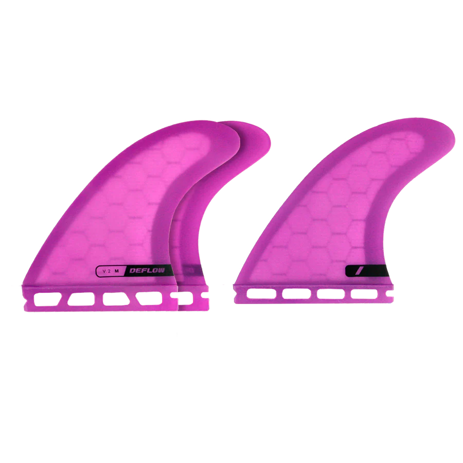 Juego de quillas de surf Deflow V2 Violet Thruster con sistema de fijación FUT Futures