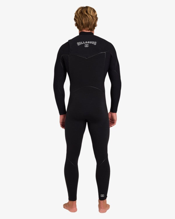 Traje de neopreno de surf de competición para hombre Billabong Furnace Pro Series 4/3mm negro con cremallera en el pecho