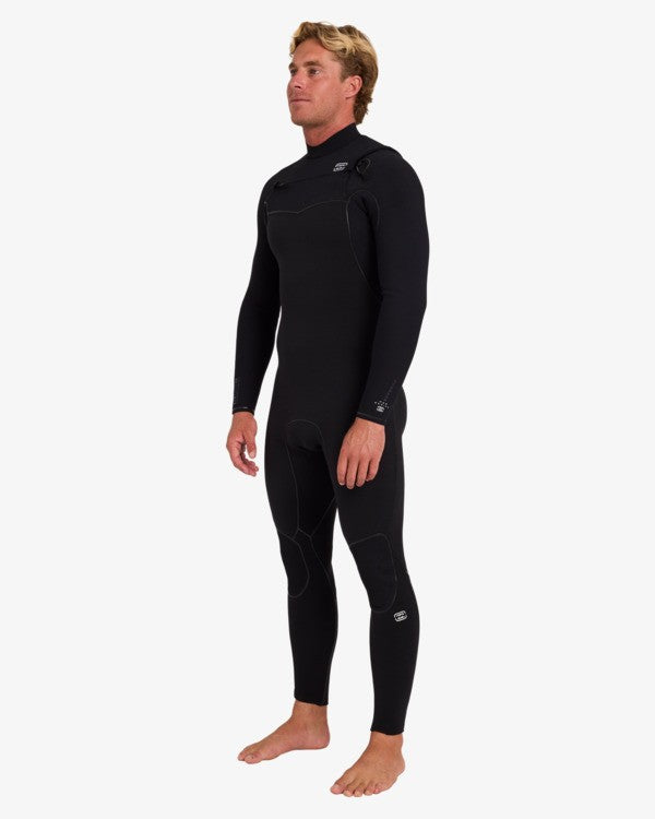 Traje de neopreno de surf de competición para hombre Billabong Furnace Pro Series 4/3mm negro con cremallera en el pecho