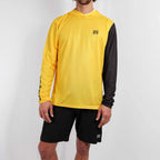 Camiseta de protección solar de manga larga con capucha para hombre Soöruz Mantas color amarillo flúor