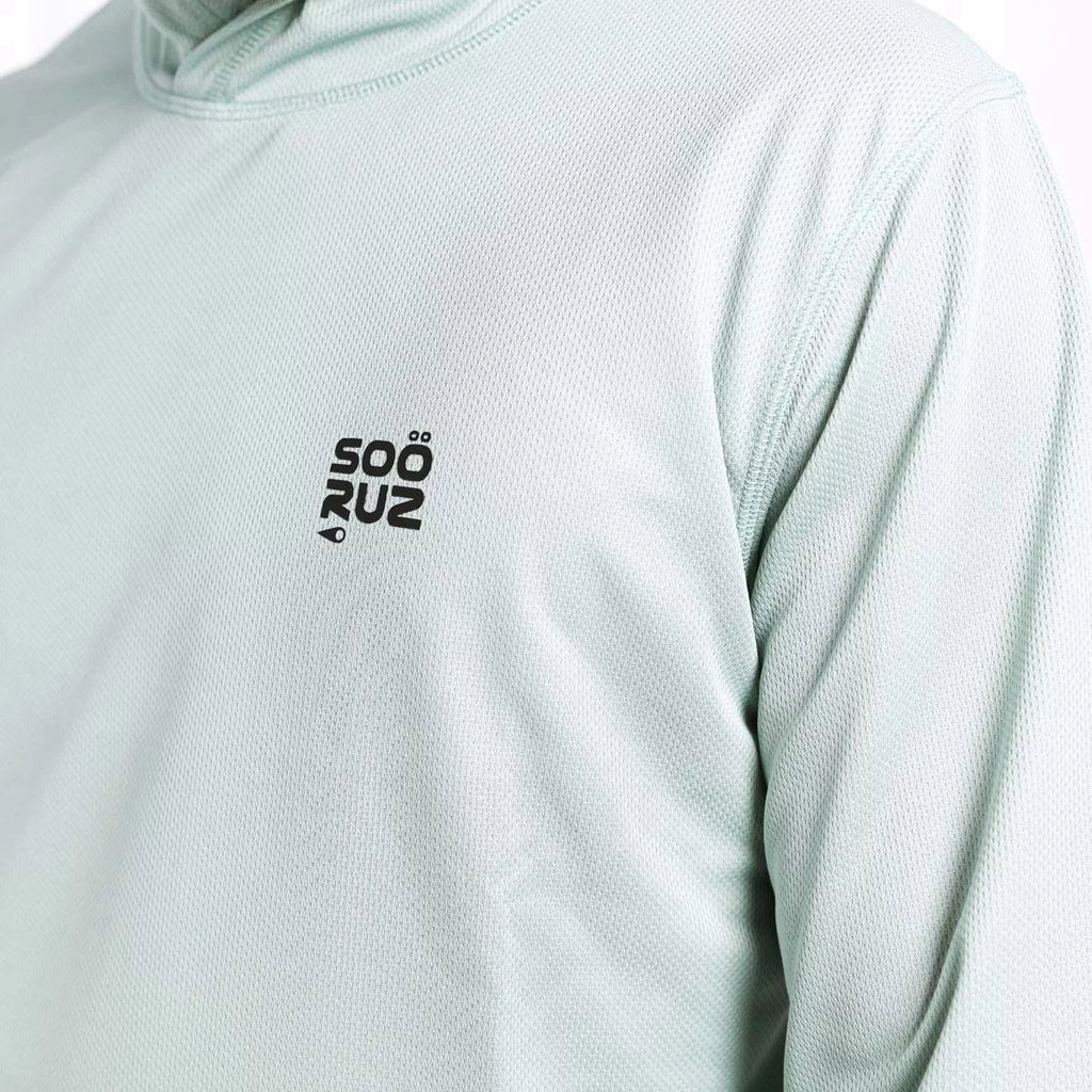 Camiseta de protección solar de manga larga con capucha para hombre Soöruz Mantas color azul