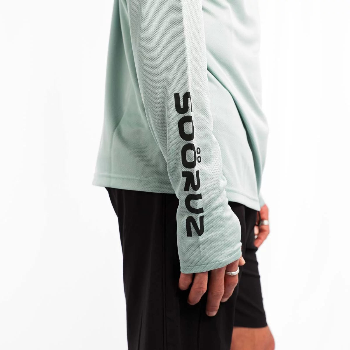 Camiseta de protección solar de manga larga con capucha para hombre Soöruz Mantas color azul