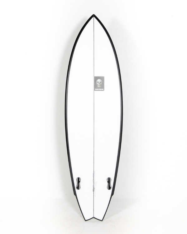 Tabla de surf twin fin Christenson Lane Splitter 6'2" PU con cola Fish Tail en color blanco