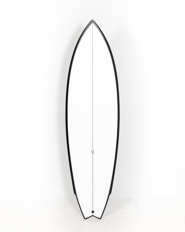 Tabla de surf twin fin Christenson Lane Splitter 6'2" PU con cola Fish Tail en color blanco