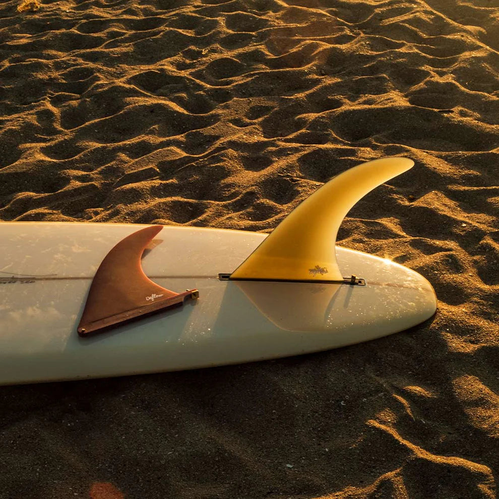 Quilla de surf central Deflow Cream Grey Single Fin para longboard y midlength