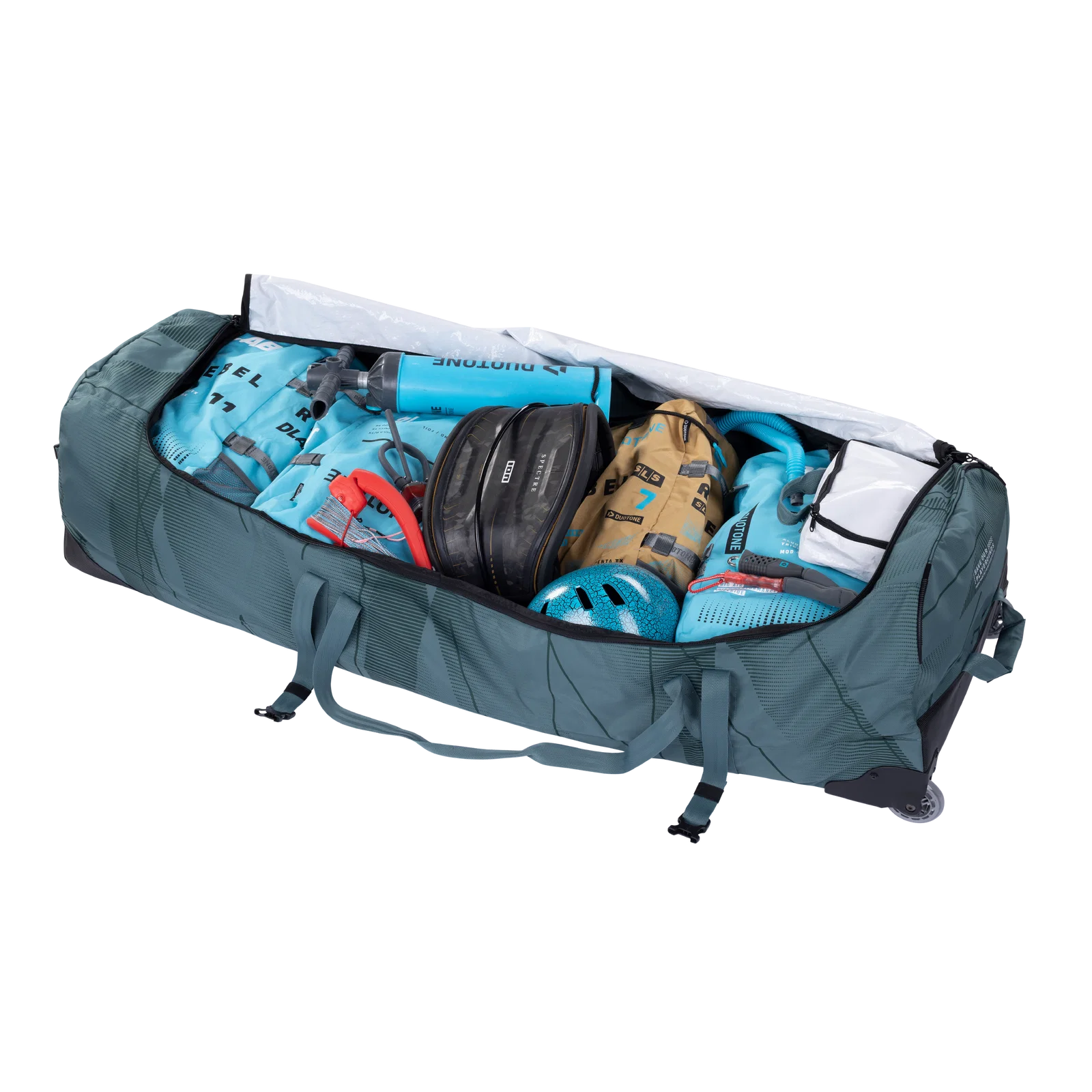 Bolsa de viaje para equipo de kitesurf Duotone Combibag 2026 en color verde pizarra Slate Green
